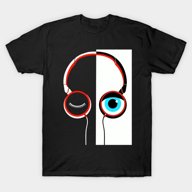 Over-Ear Headphones T-Shirt by RoeArtwork